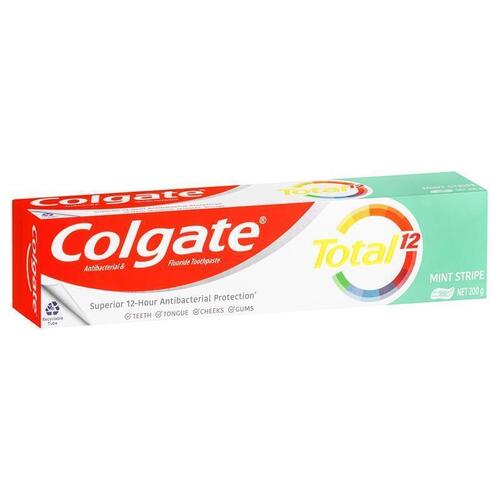 Colgate Total Mint Stripe Antibacterial Fluoride Gel Toothpaste 200g