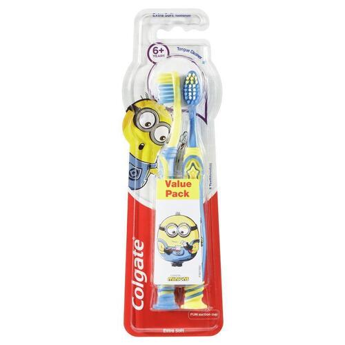 Colgate Minions Kids Toothbrush 6+ Years Extra Soft 2 Pack