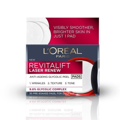 L'Oreal Paris Revitalift Laser Renew Anti Ageing Glycolic Peel 30 Pads