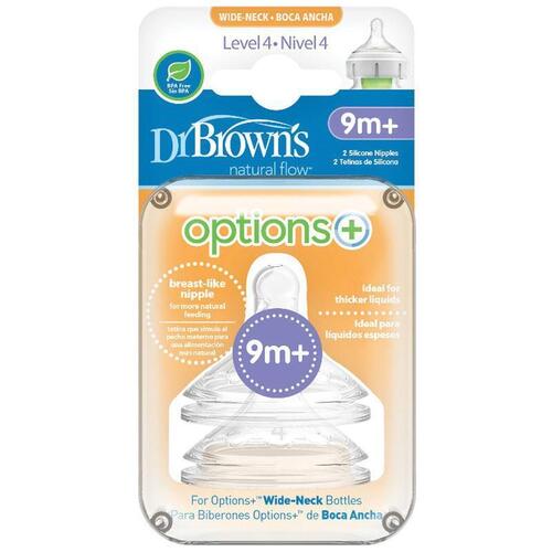 Dr Browns Wide Neck Teats Level 4 2 Pack Online Only