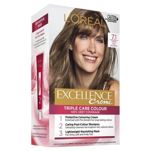 L'Oreal Excellence Creme 7.1 Dark Ash Blonde Hair Colour