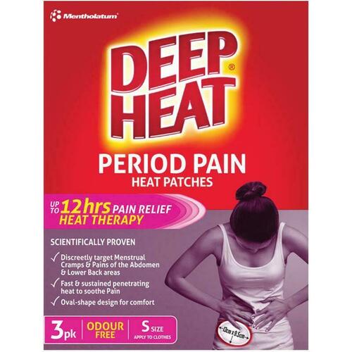 Deep Heat Period Pain Heat Patches 3 Pack Effective Period Pain Relief