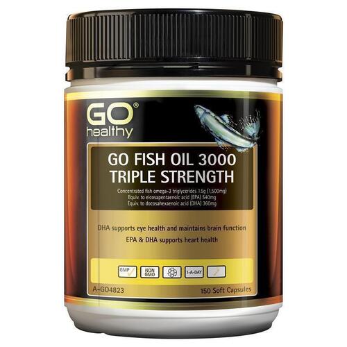 GO Healthy Fish 3000 Triple Strength Softgel 150 Capsules Exclusive Size