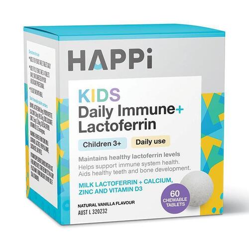 Happi Kids Daily Immune + Lactoferrin Chewable 60 Tablets