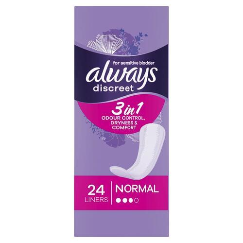 Always Discreet Liner Level 3 24 Pack for Bladder Leaks