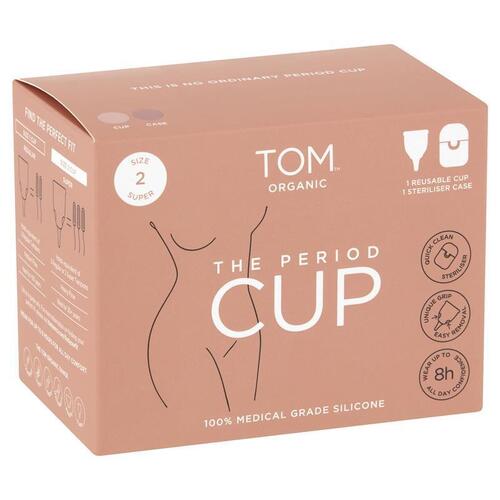 TOM Organic The Period Cup Size 2 + Convenient Microwavable Steriliser Case