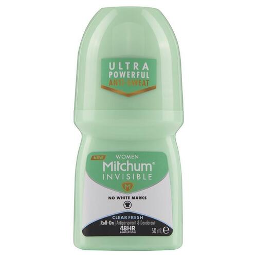 Mitchum for Women Antiperspirant Deodorant Roll On Invisible Clear Fresh 50ml