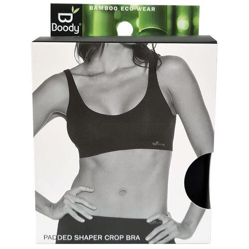 Boody Padded Shaper Crop Bra Black Medium