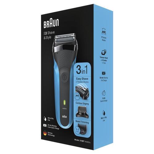 Braun Series 3 Electric Shaver & Precision Beard Trimmer For Men 310BT