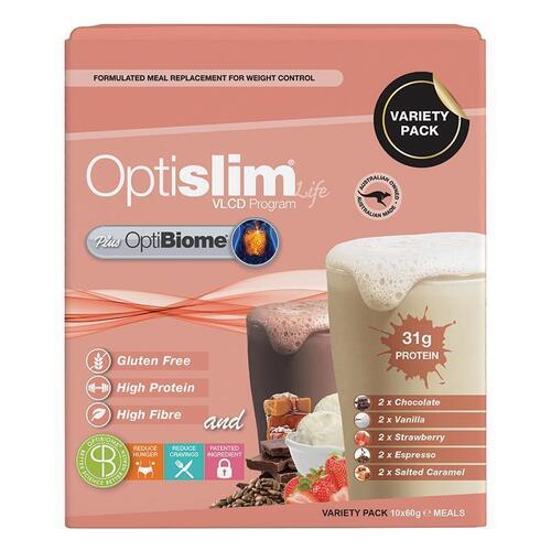 Optislim Life Optibiome Shake Variety Pack 10x60g