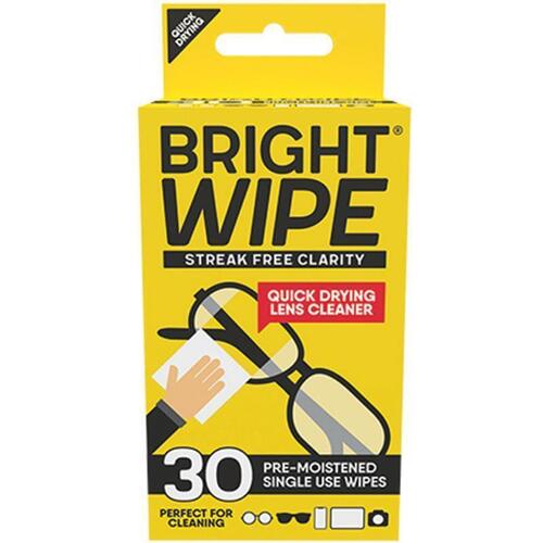 BrightWipe Lens Cleaning Wipes 30 Pack