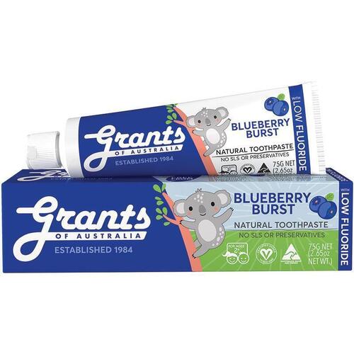 Grants of Australia Toothpaste Kids Blueberry Low Fluoride 75g Online Only