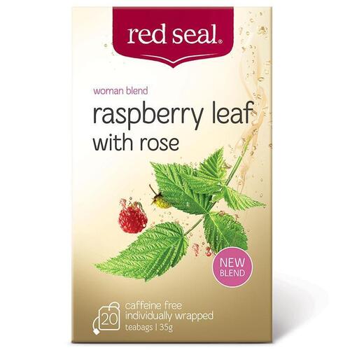 Red Seal Raspberry Leaf Tea With Rose 20 Tea Bags