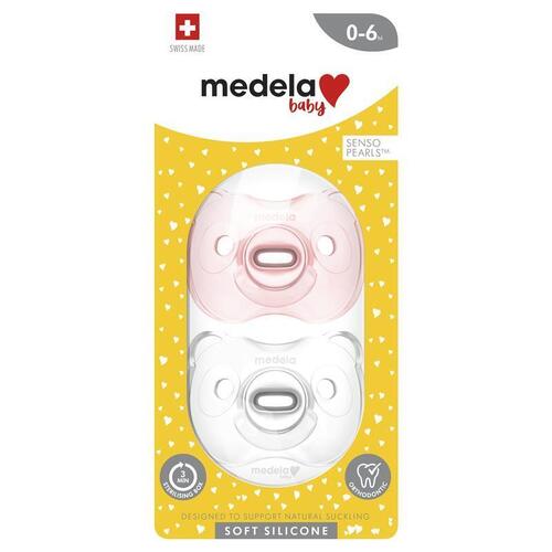 Medela Soft Silicone Duo Girl Pink Soothers 0-6 Months