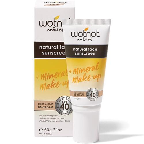 WotNot SPF 40 Natural Face Sunscreen + Mineral Make Up Light/Medium BB Cream