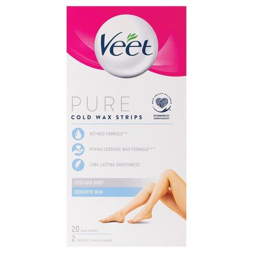 Veet Pure Cold Wax Strips Leg 20 Pack