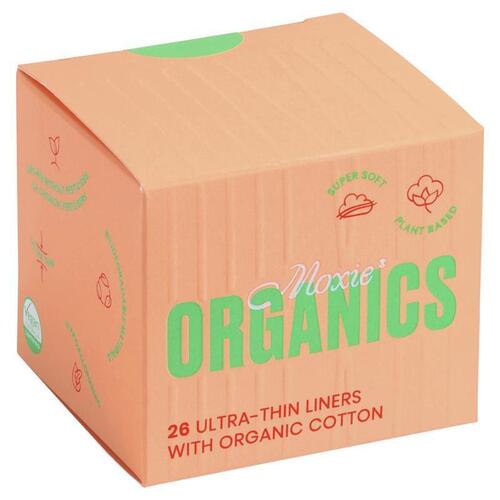 Moxie Organics Ultra Thin Panty Liners 26 Pack