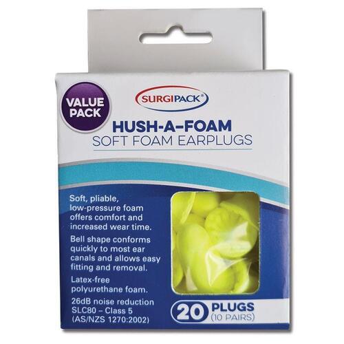 Surgipack 6955 Ear Plugs Soft Foam 20 Value Pack