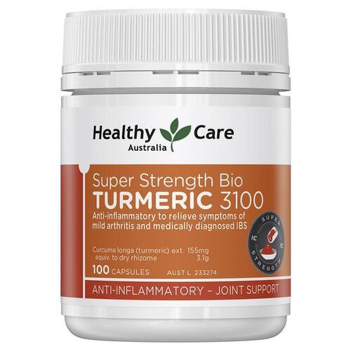 Healthy Care Super Strength Bio Turmeric 3100mg 100 Capsules NEW