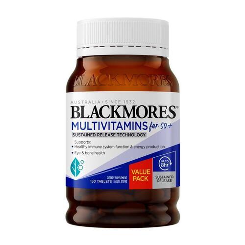 Blackmores Multivitamin For 50+ Sustained Release 150 Tablets Exclusive Size