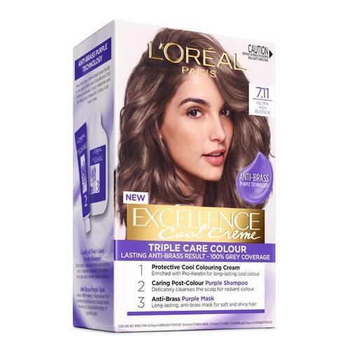 L'Oreal Paris Excellence Cool Creme Permanent Hair Colour 7.11 Ultra Ash Blonde