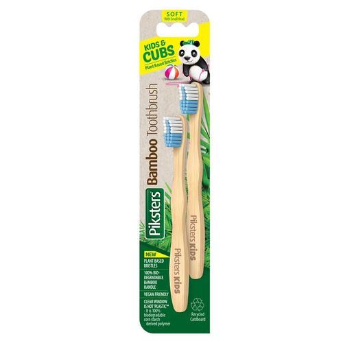 Piksters Toothbrush Bamboo Premium Kids 2 Pack