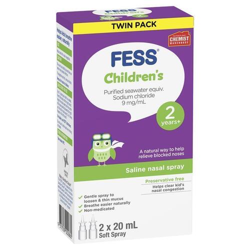 Fess Childrens Nasal Spray 20ml Twin Pack