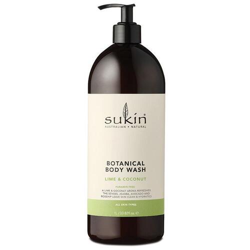 Sukin Botanical Body Wash Lime & Coconut 1 Litre Pump