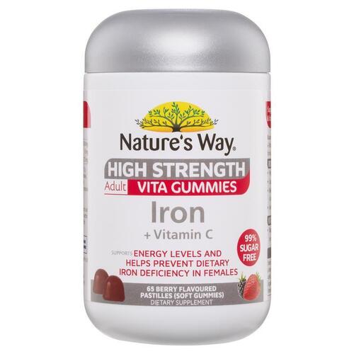 Nature's Way Adult Vita Gummies Sugar Free High Strength Iron 65 Gummies