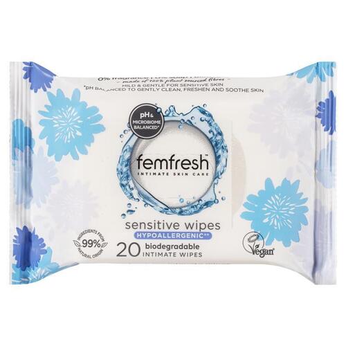 Femfresh Sensitive Wipes 20 Pack