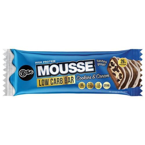 BSc High Protein Low Carb Mousse Protein Bar Cookies & Cream 55g