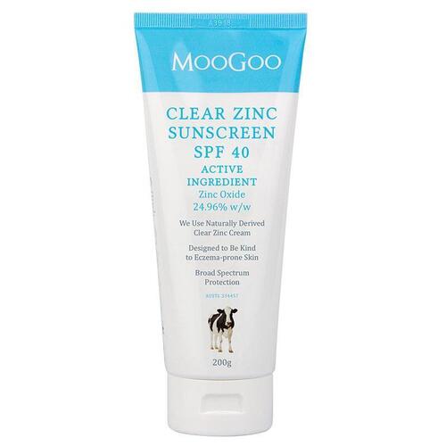 MooGoo Clear Zinc Sunscreen SPF40 200g