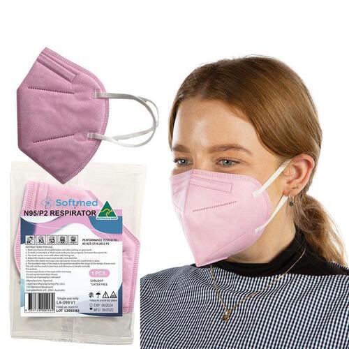 Softmed N95 Pink Face Mask Single