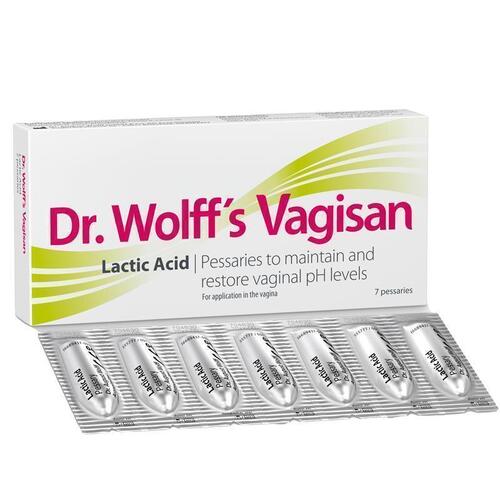 Dr Wolffs Vagisan Lactic Acid 7 Pessaries Online Only