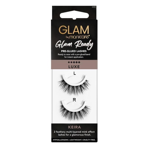 Glam By Manicare Eyelashes Pre Glued Lashes Luxe Keira 22404