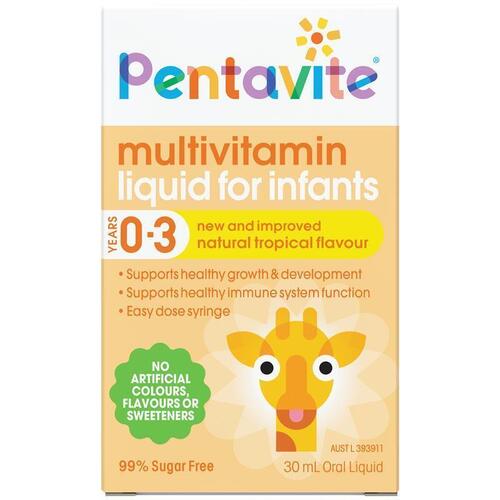 Pentavite Multivitamin Liquid For Infants 30ml Tropical Flavour NEW