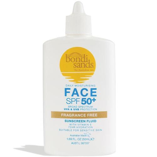 Bondi Sands SPF 50+ Daily Moisturising Fragrance Free Face Fluid 50ml