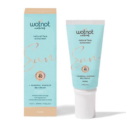 WotNot Natural Face Sunscreen BB Cream SPF 40+ Nude 60g