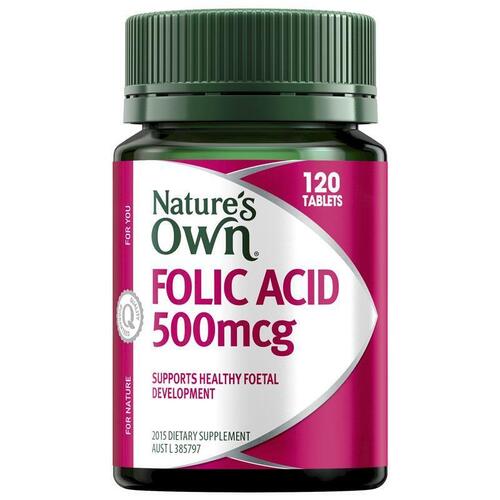 Nature's Own Folic Acid 500mg for Women's Health 120 Tablets