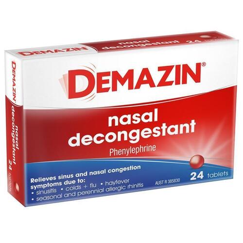 Demazin Nasal Decongestant 24 Tablets