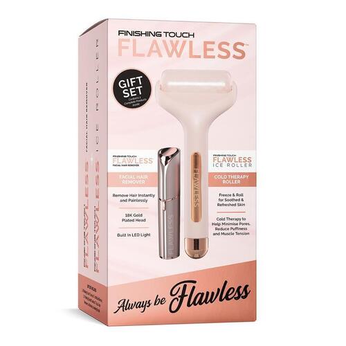 Flawless Finishing Touch Ice Roller & Facial Hair Remover Blush Gen 2 Gift Set