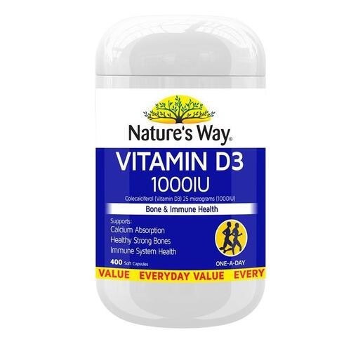 Nature's Way Vitamin D3 1000IU 400 Capsules