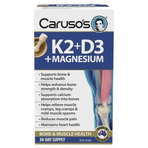 Carusos Vitamin K2 + D3 + Magnesium 30 Tablets