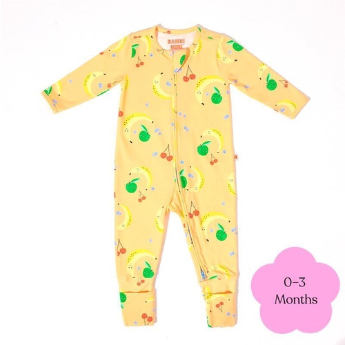 Bambi Mini Co. Wrigglesuit Unisex Orange Fruit Salad 0-3