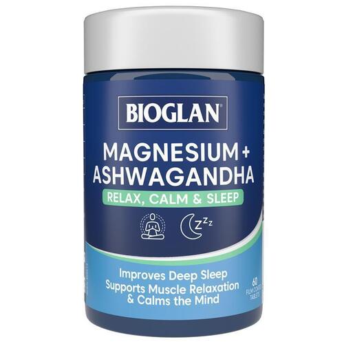 Bioglan Magnesium + Ashwagandha Relax Calm & Sleep 60 Tablets