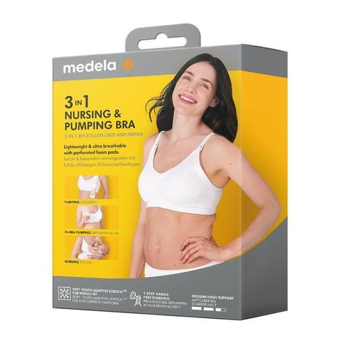 Medela Hands-free 3 in 1 Nursing & Pumping Bra White M Online Only