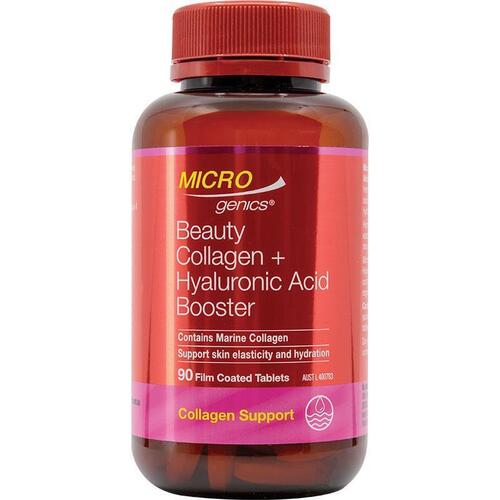 Microgenics Bioactive Beauty Collagen + Hyaluronic Acid Booster 90 Tablets