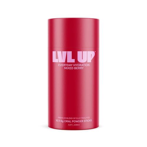 Lvl Up Everyday Hydration Sticks Mixed Berry 10 Pack