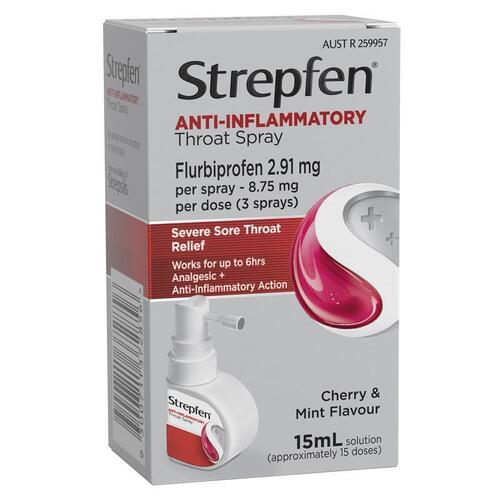 Strepfen Anti-Inflammatory Throat Spray Cherry & Mint Flavour 15ml