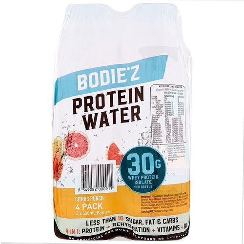 Bodiez Protein Water Citrus Punch 500ml 4 Pack